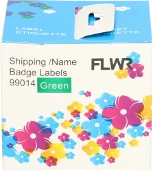 FLWR Dymo  99014 Adreslabel groot 101 mm x 54 mm  groen Front box