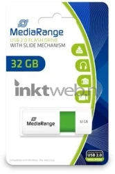 MediaRange USB flash drive 32GB color edition groen Front box