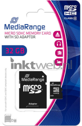 MediaRange microSDHC geheugenkaart 32GB met adapter Front box