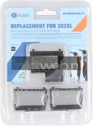 Huismerk G&G 302XL EcoSaver 3-in-1 pack zwart Front box