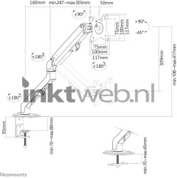 Neomounts FPMA-D650BLACK | Monitorarm met bureausteun zwart Product only