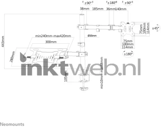 Neomounts FPMA-D550NOTEBOOK | Monitorarm, notebookarm en bureauklem zwart Product only