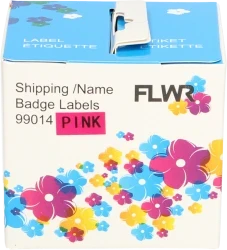 FLWR Dymo  99014 Adreslabel groot 101 mm x 54 mm  roze Front box