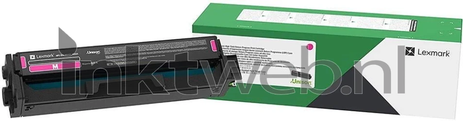 Lexmark C342XM0 toner magenta Combined box and product