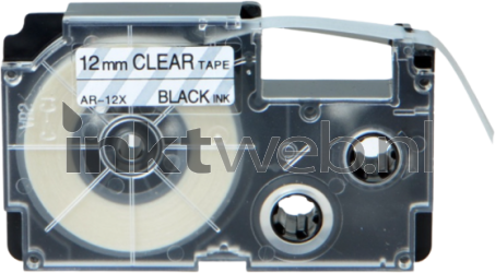Huismerk Casio  XR-12X zwart op transparant breedte 12 mm Product only