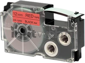 Huismerk Casio  XR-12RD zwart op rood breedte 12 mm Product only