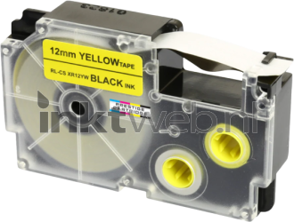 Huismerk Casio  XR-12YW zwart op geel breedte 12 mm Product only