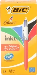 BIC balpen 4 kleuren medium 0.8 mm 12-pack oranje Front box