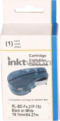 Huismerk Brady  M21-750-427 zwart op wit breedte 19.1 mm Front box