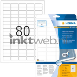 Herma 10003 Verwijderbare papieretiket 35,6 x 16,9mm wit Product only