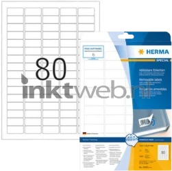 Herma 10003 Verwijderbare papieretiket 35,6 x 16,9mm wit Product only