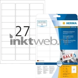 Herma 4347 Verwijderbare papieretiket 63,5 x 29,6mm wit Product only