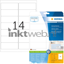 Herma 5076 Premium Permanente papieretiket 99,1 x 38,1mm (350 stuks) wit Product only