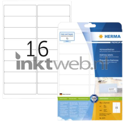 Herma 5075 Premium Permanente papieretiket 99,1 x 33,8mm wit Product only