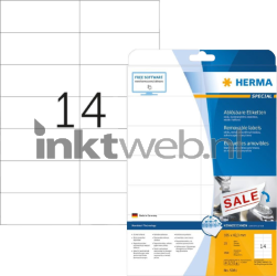 Herma 5081 Verwijderbare papieretiket 105 x 42,3mm wit Product only