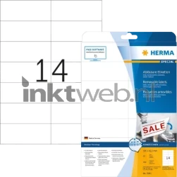 Herma 5081 Verwijderbare papieretiket 105 x 42,3mm wit Product only