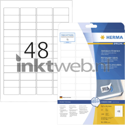 Herma 4346 Verwijderbare Papieretiket 45,7 x 21,2mm wit Product only