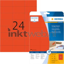 Herma 4467 Verwijderbare Papieretiket 79 x 37mm rood Product only