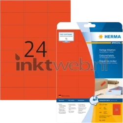 Herma 4467 Verwijderbare Papieretiket 79 x 37mm rood Product only