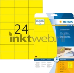 Herma 4466 Verwijderbare Papieretiket 70 x 37mm geel Product only