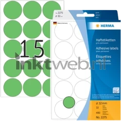 Herma 2275 Permanente papieretiket 32mm rond groen Product only