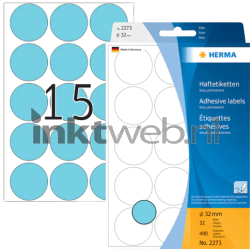 Herma 2273 Permanente papieretiket 32mm rond blauw Product only