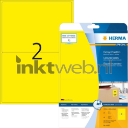 Herma 4496 Verwijderbare Papieretiket 199,6 x 143,5mm geel Product only