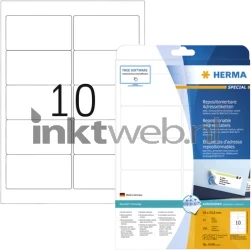 Herma 4349 Verwijderbare papieretiket 96 x 50,8 mm wit Product only