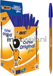 BIC Cristal Fine Balpen 0,8mm Blauw 50 stuks Combined box and product