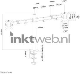 Neomounts FPMA-D550DBLACK | Monitorarm met bureausteun zwart 