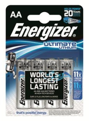Energizer AA Lithium 4-pack, 3000 mAh Front box