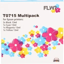 FLWR Epson T0715 Multipack zwart en kleur Front box