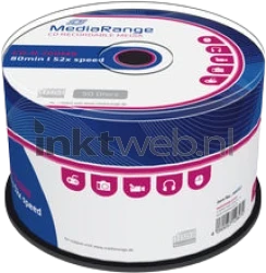 MediaRange CD-R 700 mb | 80 min. | 52x snelheid 50 stuks blanco Front box