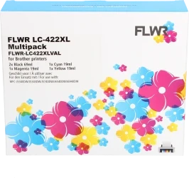 FLWR Brother LC-422XL Multipack zwart en kleur Front box