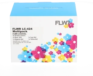 FLWR Brother LC-424 Multipack zwart en kleur Front box