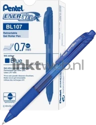 Pentel Gelschrijfpen 0.7mm (12 stuks) blauw Combined box and product