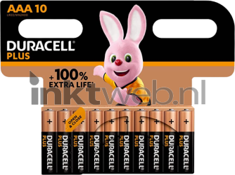 Duracell Alkaline, Micro, AAA, LR03, 1.5V Plus (10-Pack) Front box