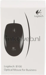 Logitech B100 USB Optical Mouse Black Bus Front box