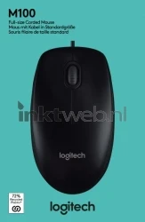 Logitech Muis M100 USB antraciet Front box