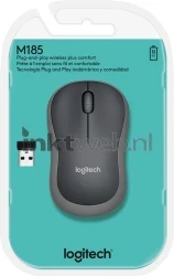 Logitech Muis M185 Wireless grijs Front box