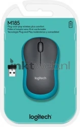 Logitech Muis M185 Wireless blauw Front box