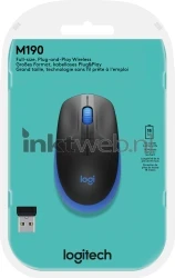 Logitech Muis M190 Wireless blauw Front box