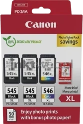 Canon PG-545XLx2/CL-546XL Multipack fotopapier zwart en kleur Front box