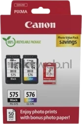 Canon PG-575XL /CL-576XL Multipack zwart en kleur Front box