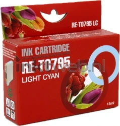 Huismerk Epson T0795 licht cyaan Front box