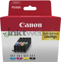 Canon CLI-551 Multipack (Opruiming 4 x 1-pack los) zwart en kleur