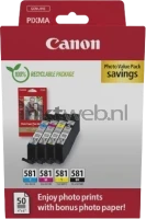 Canon CLI-581 4-pack met fotopapier (Transport schade) zwart en kleur