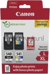 Canon PG-540L/CL-541XL Multipack met fotopapier zwart en kleur Front box