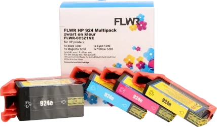 FLWR HP 924e Multipack zwart en kleur Combined box and product