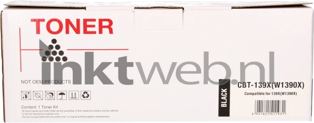 Huismerk HP 139X zwart Back box